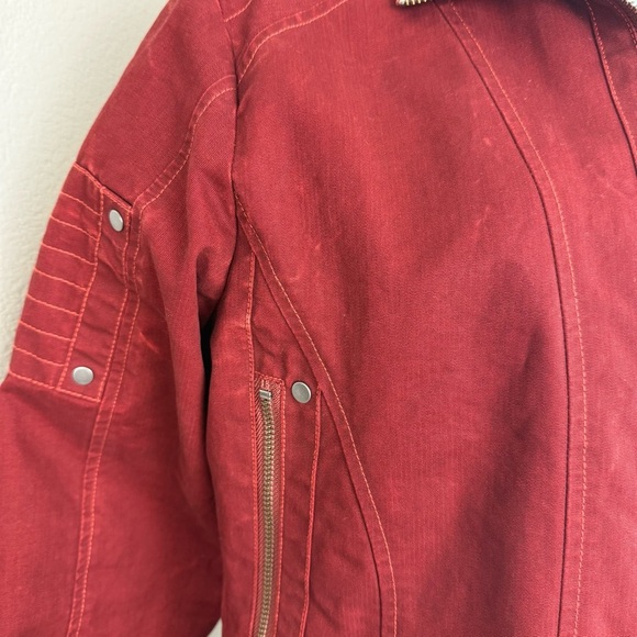 Kuhl Burr Red Patina Dye Moto Jacket Size Small - Picture 6 of 16